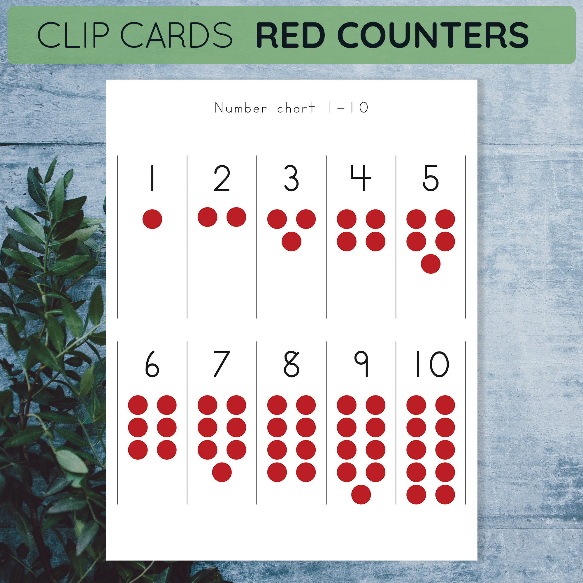 Montessori Printable Red Counters Activities. Toddler and Preschool ...