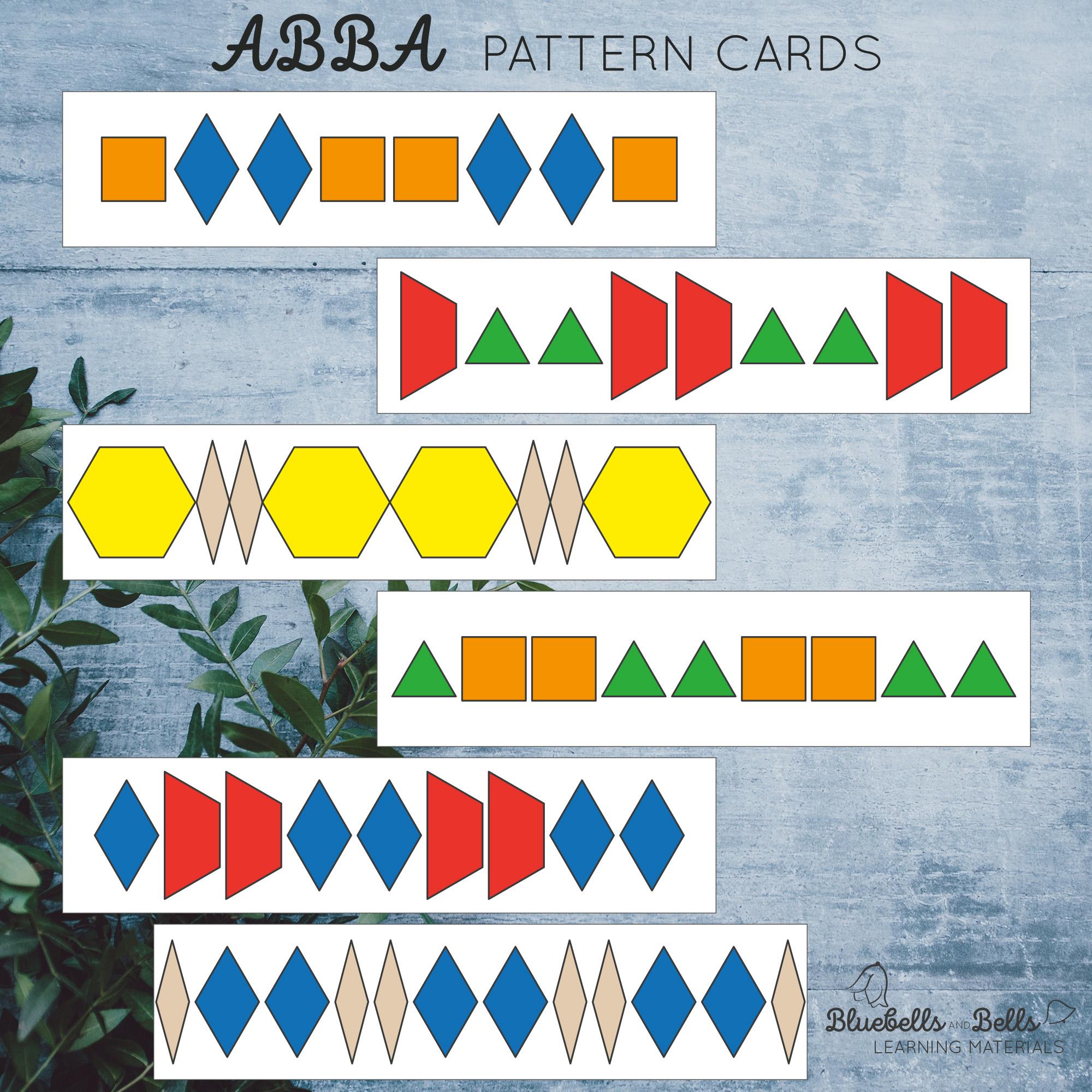 Math Patterns With Pattern Blocks for Preschool and Kindergarten. - Etsy