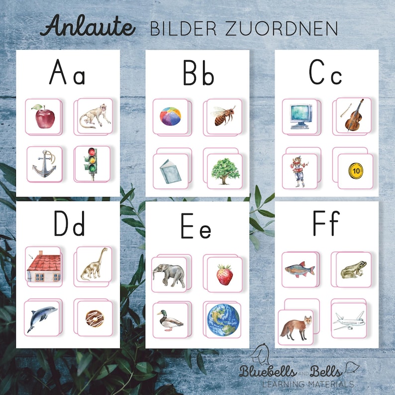 Anlaute Montessori Vorschule Material. Alphabet Kindergarten Druckbare