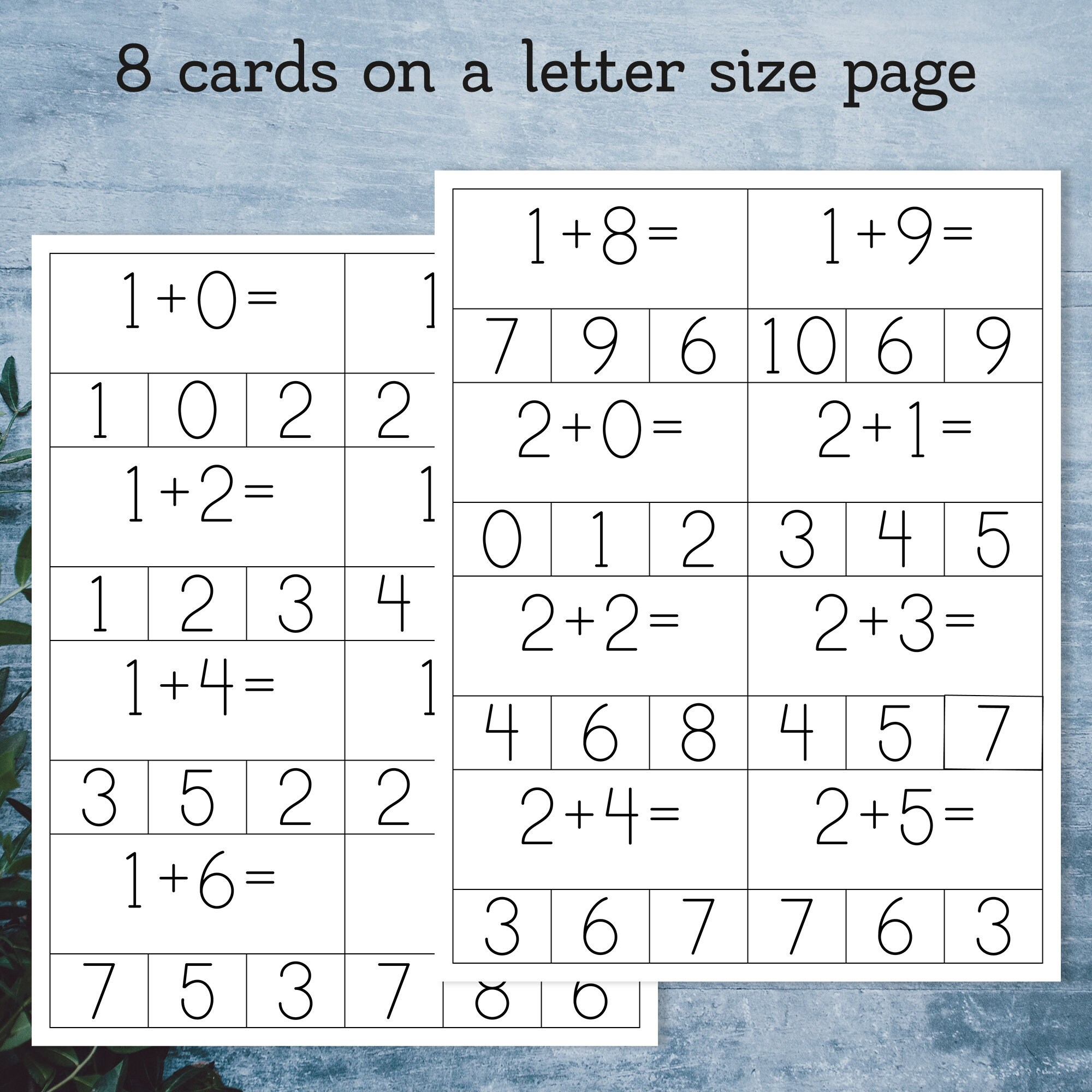 Addition Printable Clip Cards 0-10. Simple Addition Activity ...