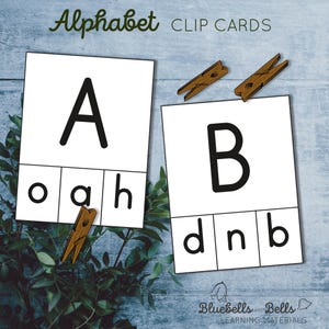 ABC Klemmkarten. Buchstabenkennzeichnung. Setzkasten passend. Homeschool ABC.