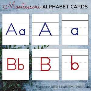 Cartes de l'alphabet Montessori guidées.
