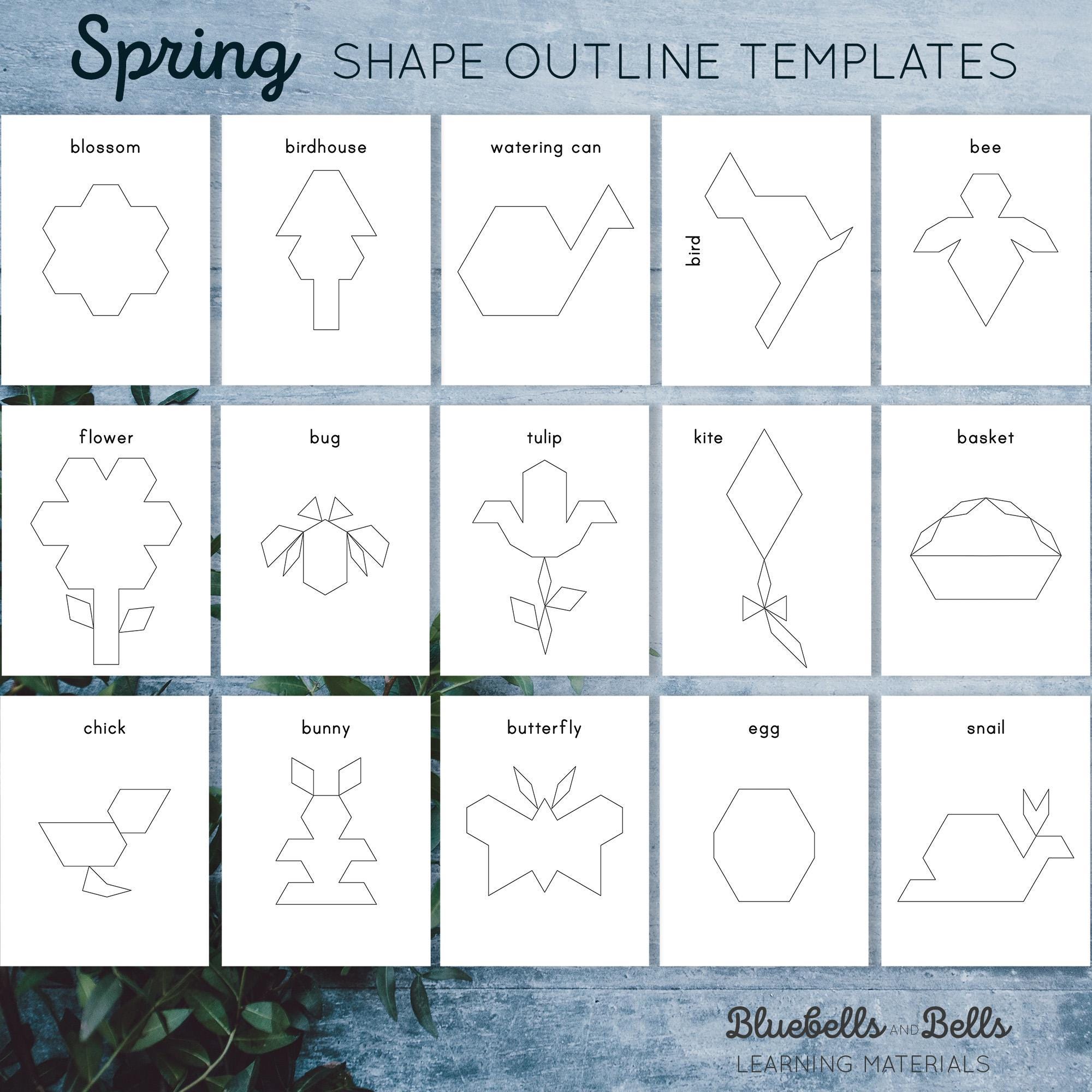 Pattern Blocks Templates Spring Kinder Spring Pattern Blocks Templates. Spring Printable Preschool and ...