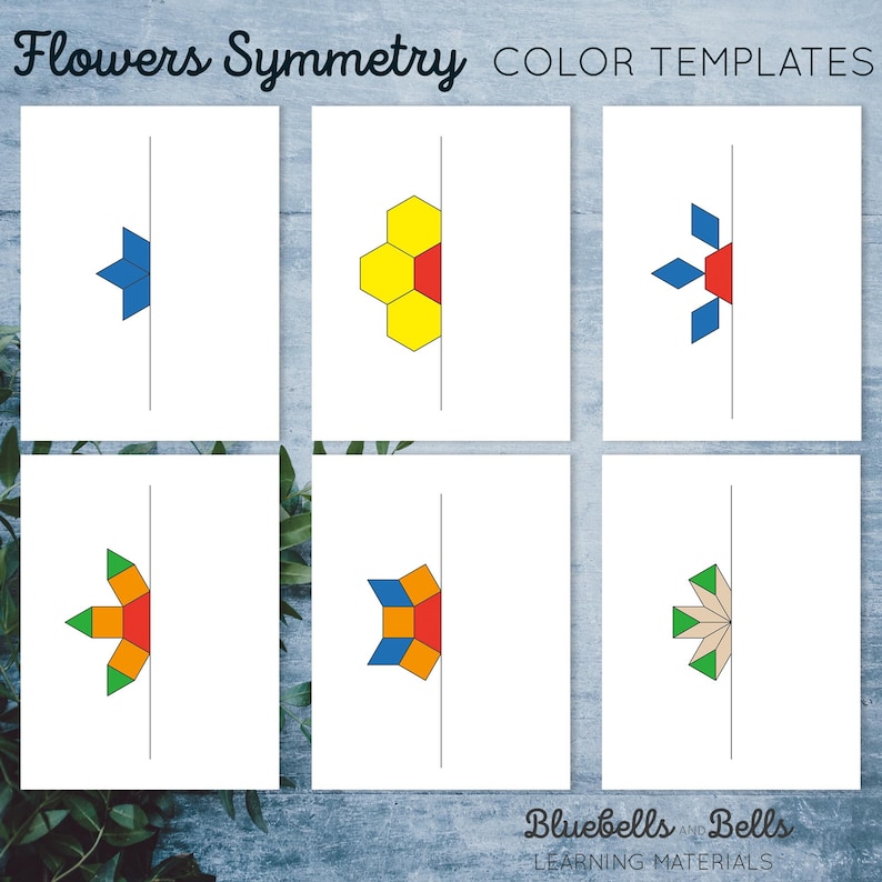 Pattern Blocks Templates Flower Symmetry. Kindergarten and Preschool ...