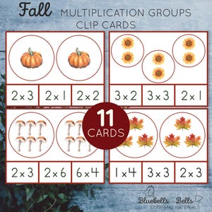 Multiplikation gruppiert Clip-Karten. Kindergarten Mathe Arbeitsblätter.
