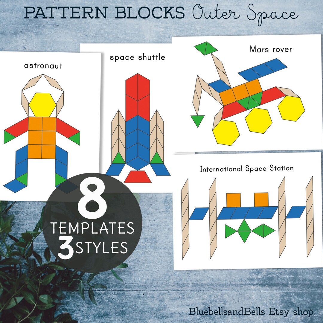 Outer Space Pattern Blocks Templates. Solar System Preschool and