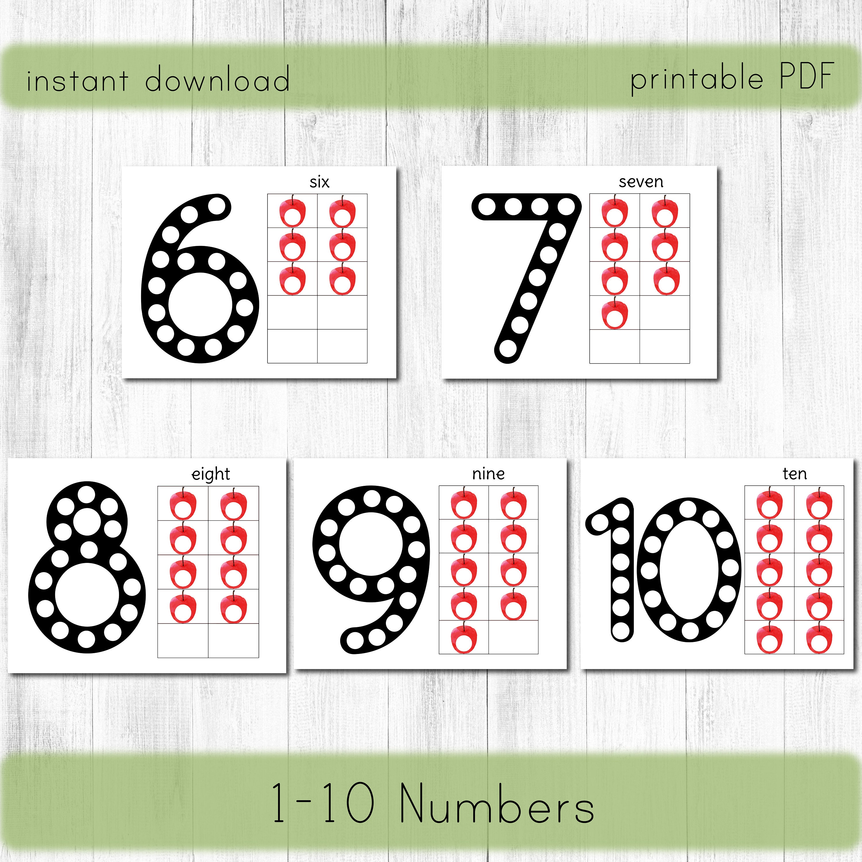 Do a dot number preschool worksheets. Montessori counting | Etsy