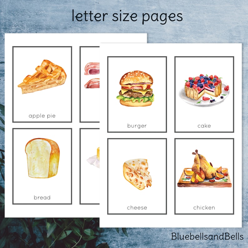 Food Flash Cards Printable. Vocabulary Preschool and - Etsy