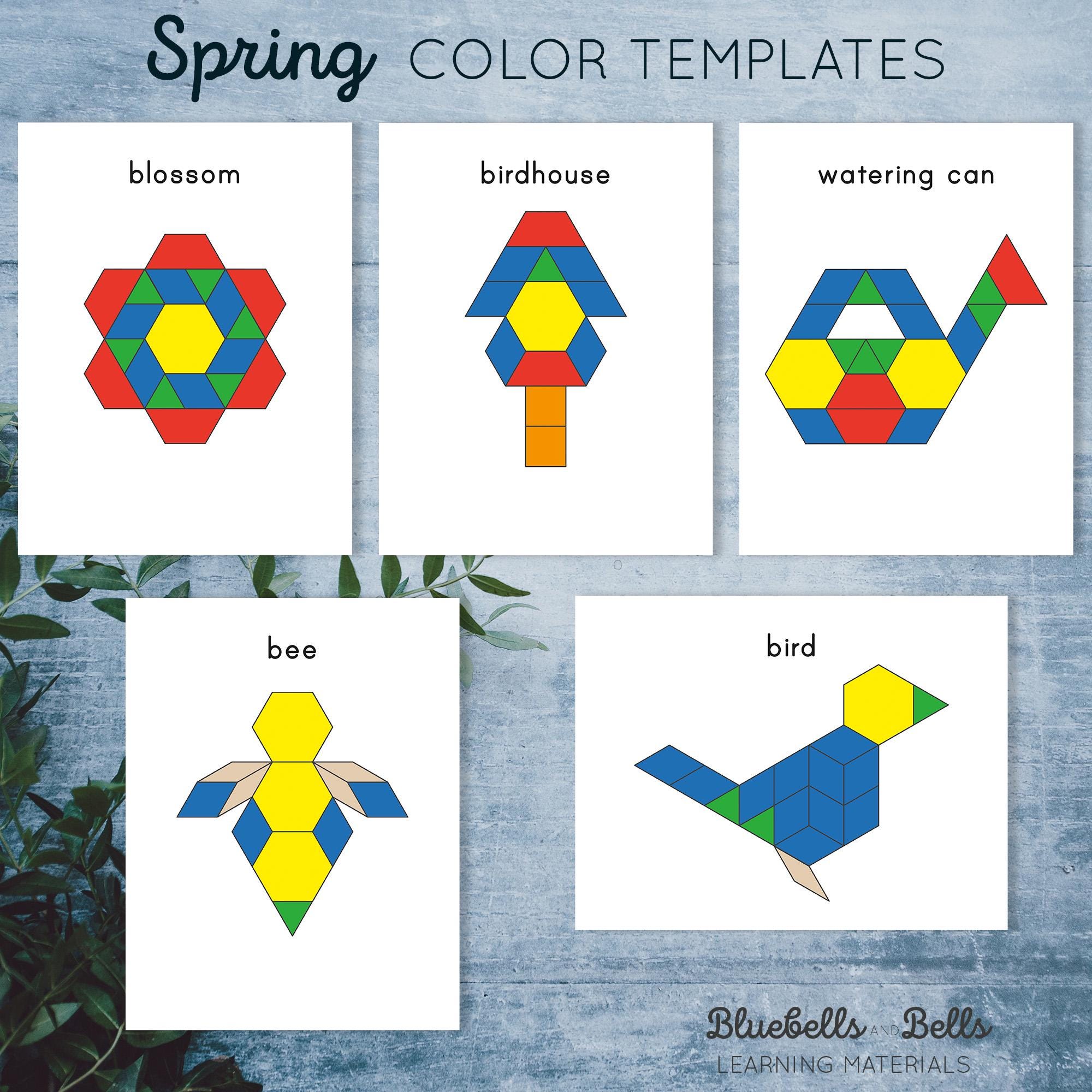 Spring Pattern Blocks Templates. Spring Printable Preschool and ...