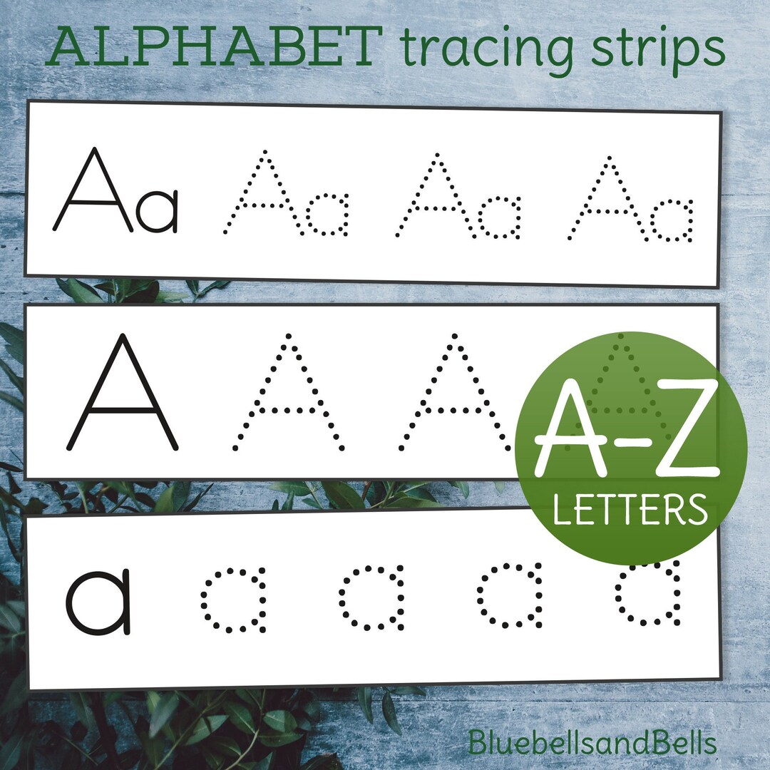Letter Tracing Strips. Alphabet Tracing Worksheets. Handwriting ...