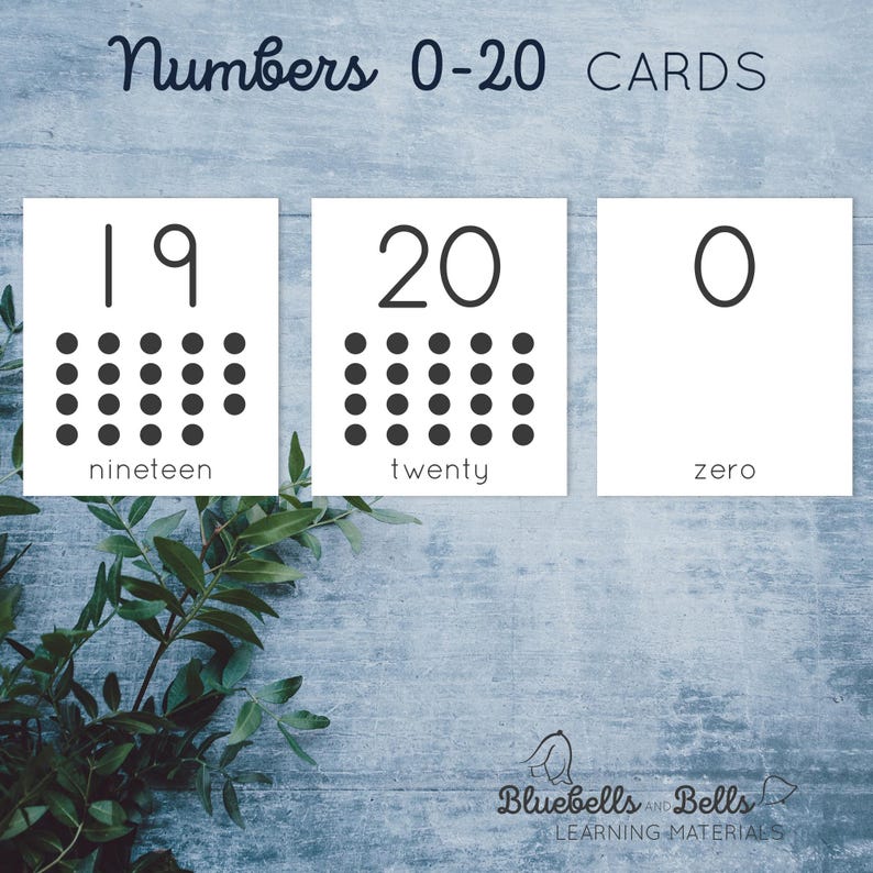 Simple Number Cards With Ten Frames 0-20 - Etsy