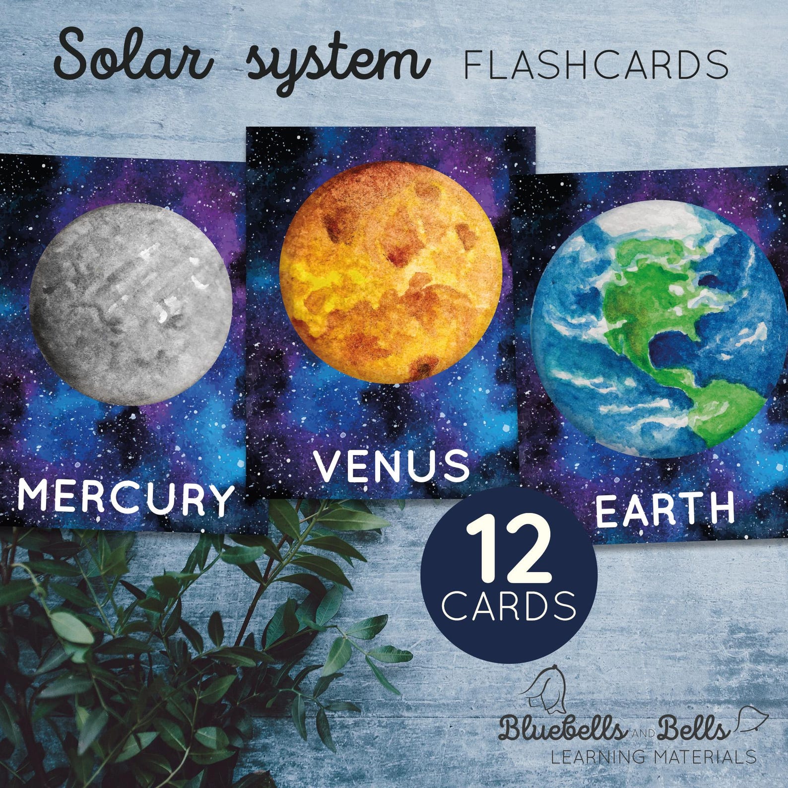 Solar System Printable Flashcards. Outer Space Cards Toddler. Planets ...