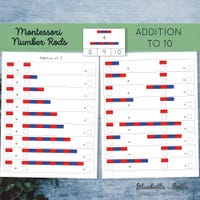 Red Rods Montessori Sensorial Material Extension Worksheet Coloring ...