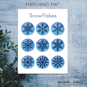 Snowflake shadow matching cards. Montessori winter printable. image 4