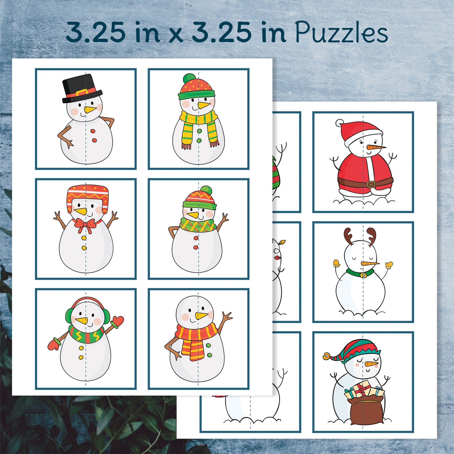 Snowman Printable Puzzles for Toddlers and Preschoolers. - Etsy