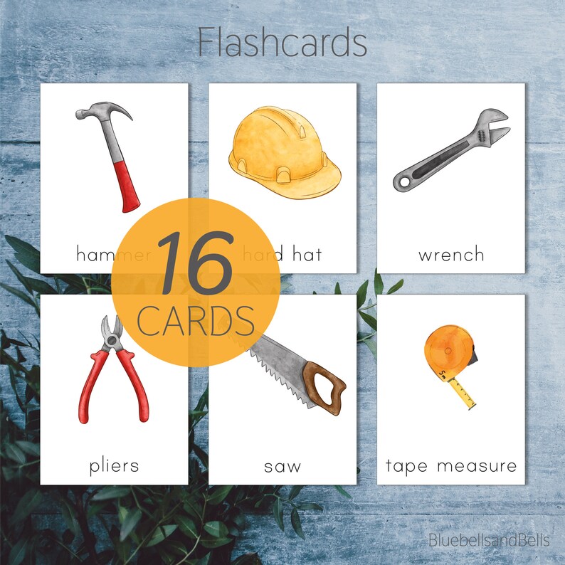 Tools Printable Flashcards. Toddler Montessori Printable. - Etsy