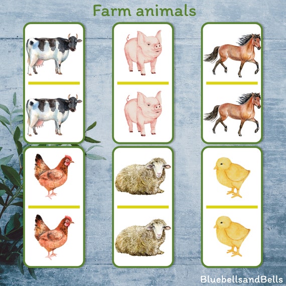 Farm Animal Dominoes. Kids Printable Tile Game. - Etsy Australia Farm Animal Dominoes. Kids Printable Tile Game. - Etsy Australia