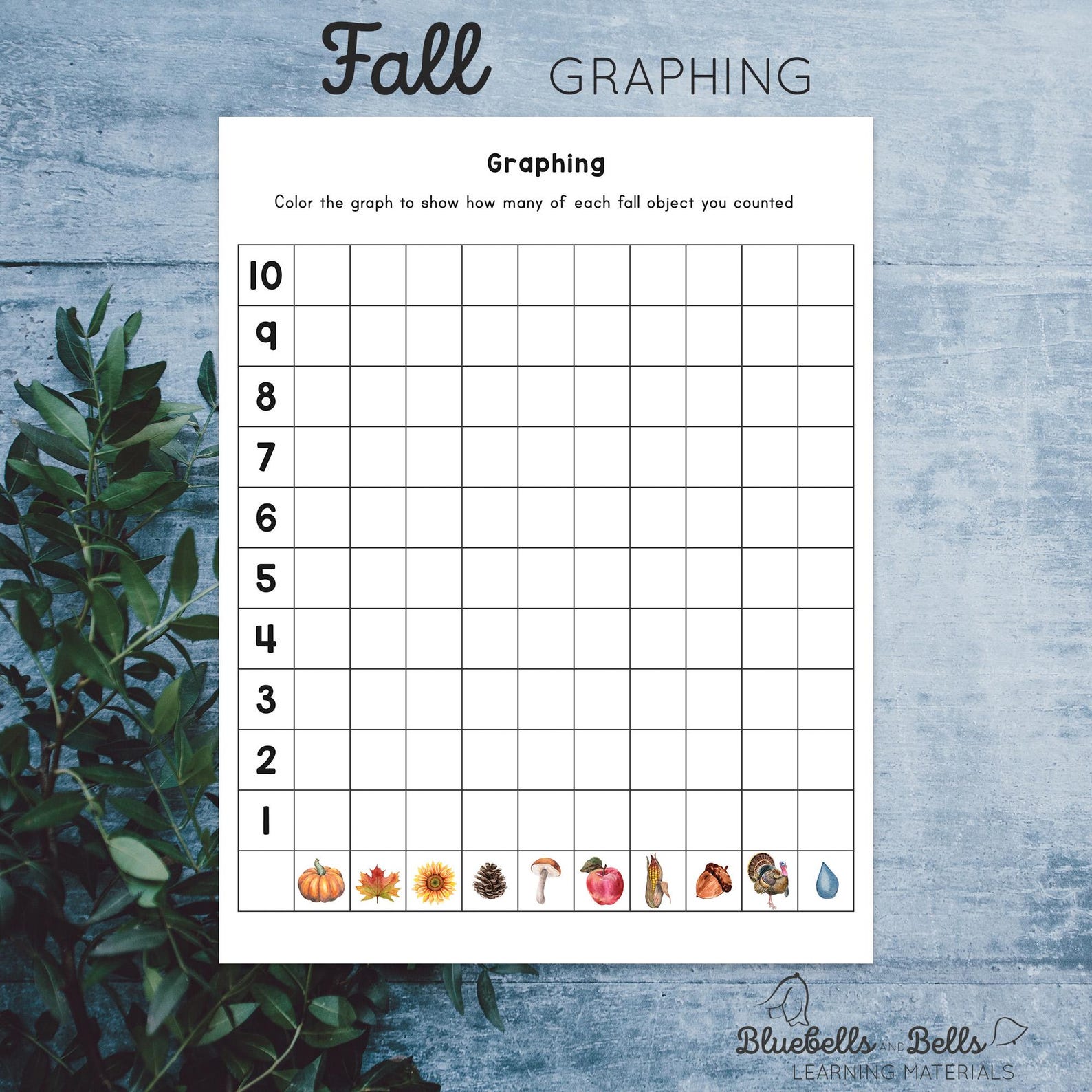 Preschool Graph Math Fall Preschool Printable Graphing Worksheets. Montessori Math Activity ...