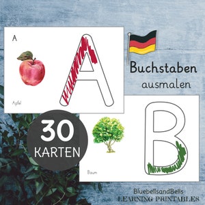 Buchstaben Ausmalvorlagen. Knetkarten alphabétique.