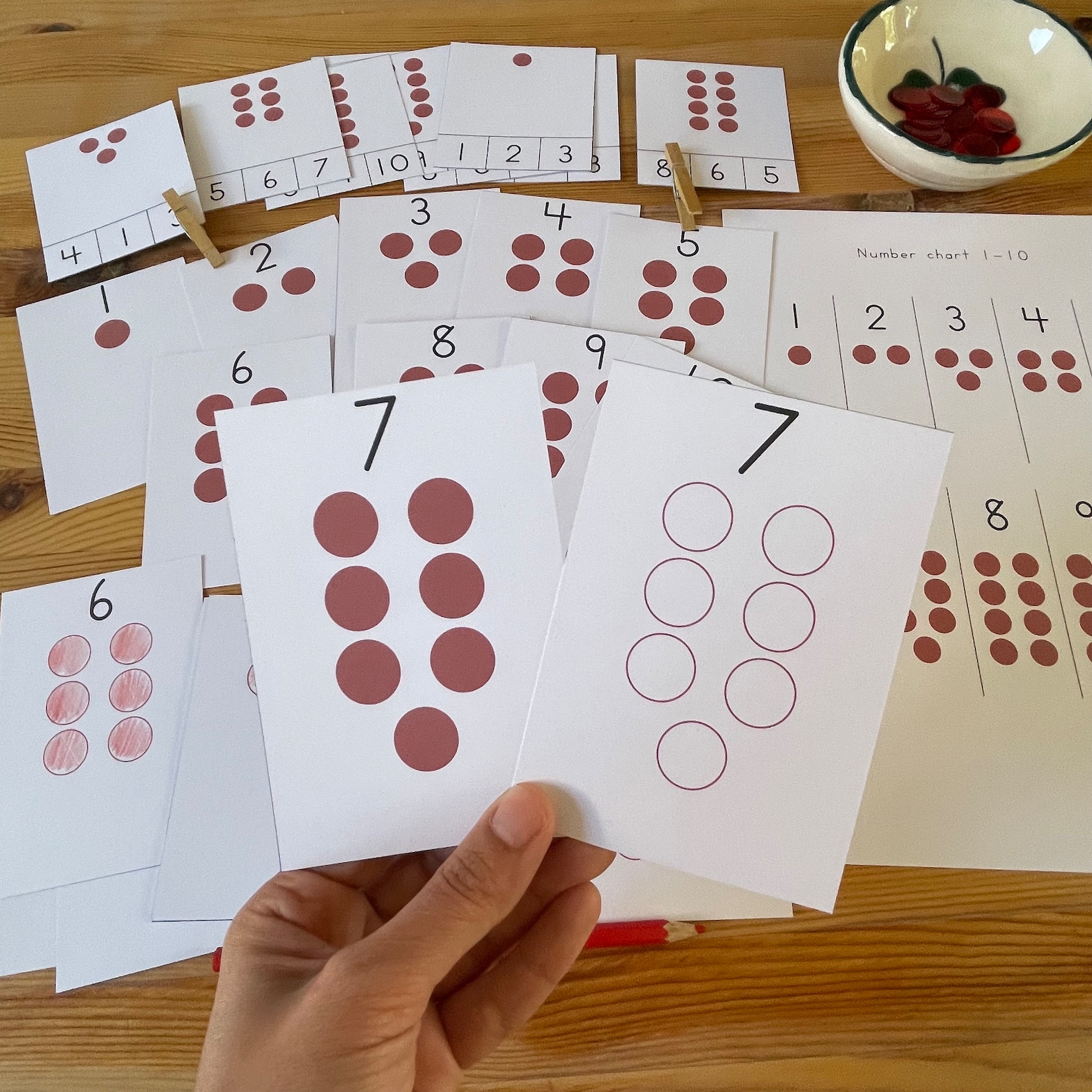 Montessori Printable Red Counters Activities. Toddler and Preschool ...