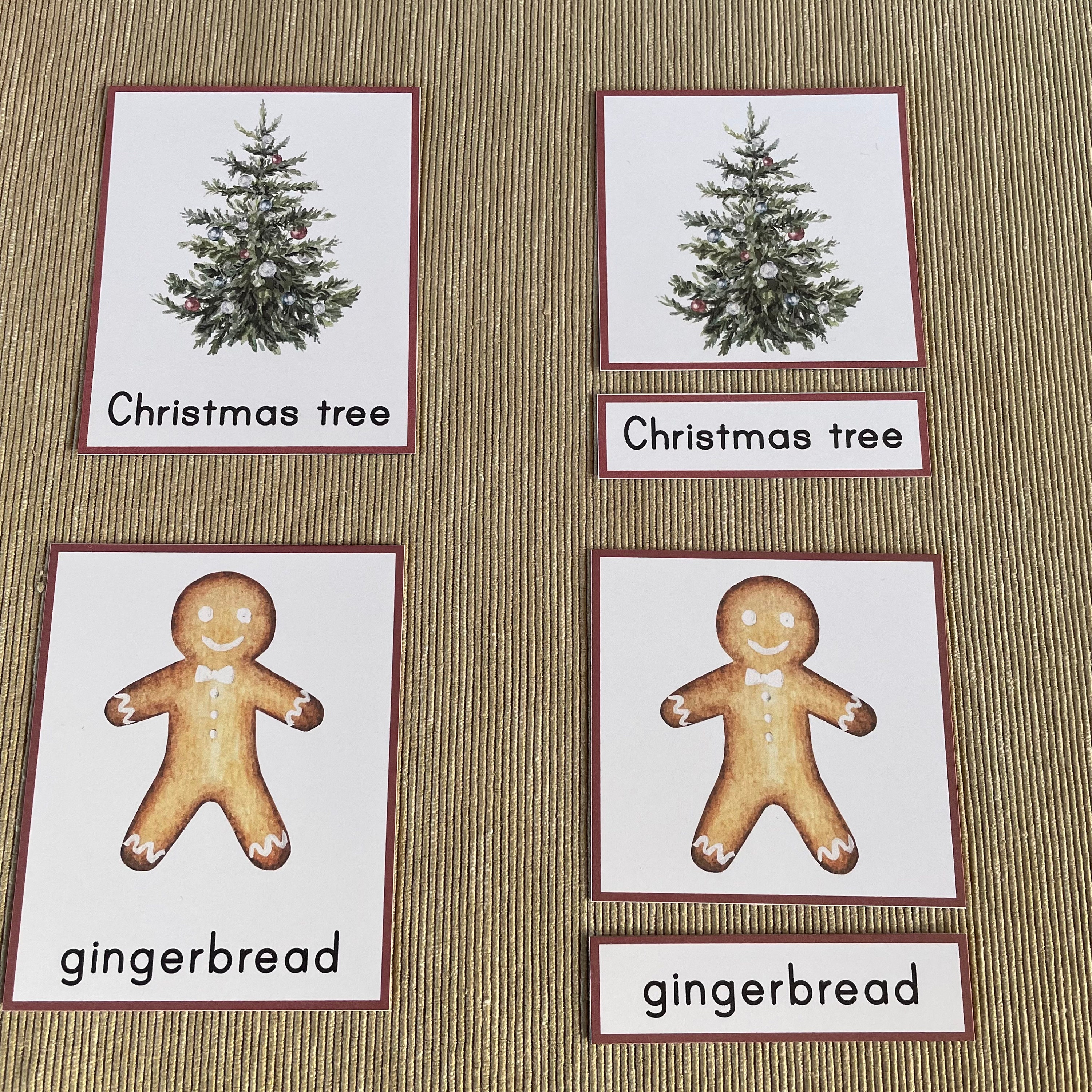 Christmas Montessori Printable 3 Part Cards. Christmas Word Cards for ...