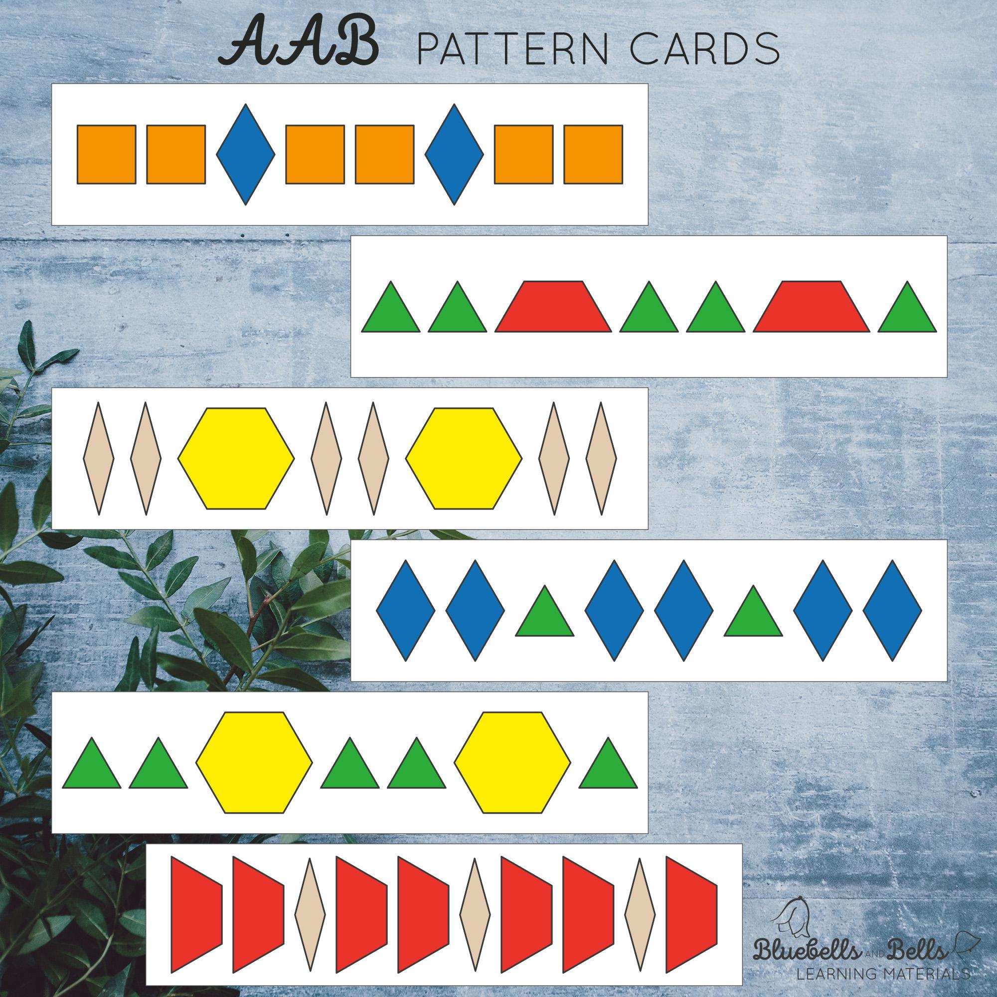 Math Patterns With Pattern Blocks for Preschool and Kindergarten. - Etsy