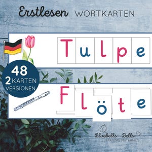 Wörter legen zum Ausdrucken. Erste Wörter lesen. Montessori Buchstaben.