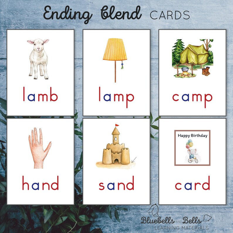 Blends Cards. CVCC Words Printable. - Etsy