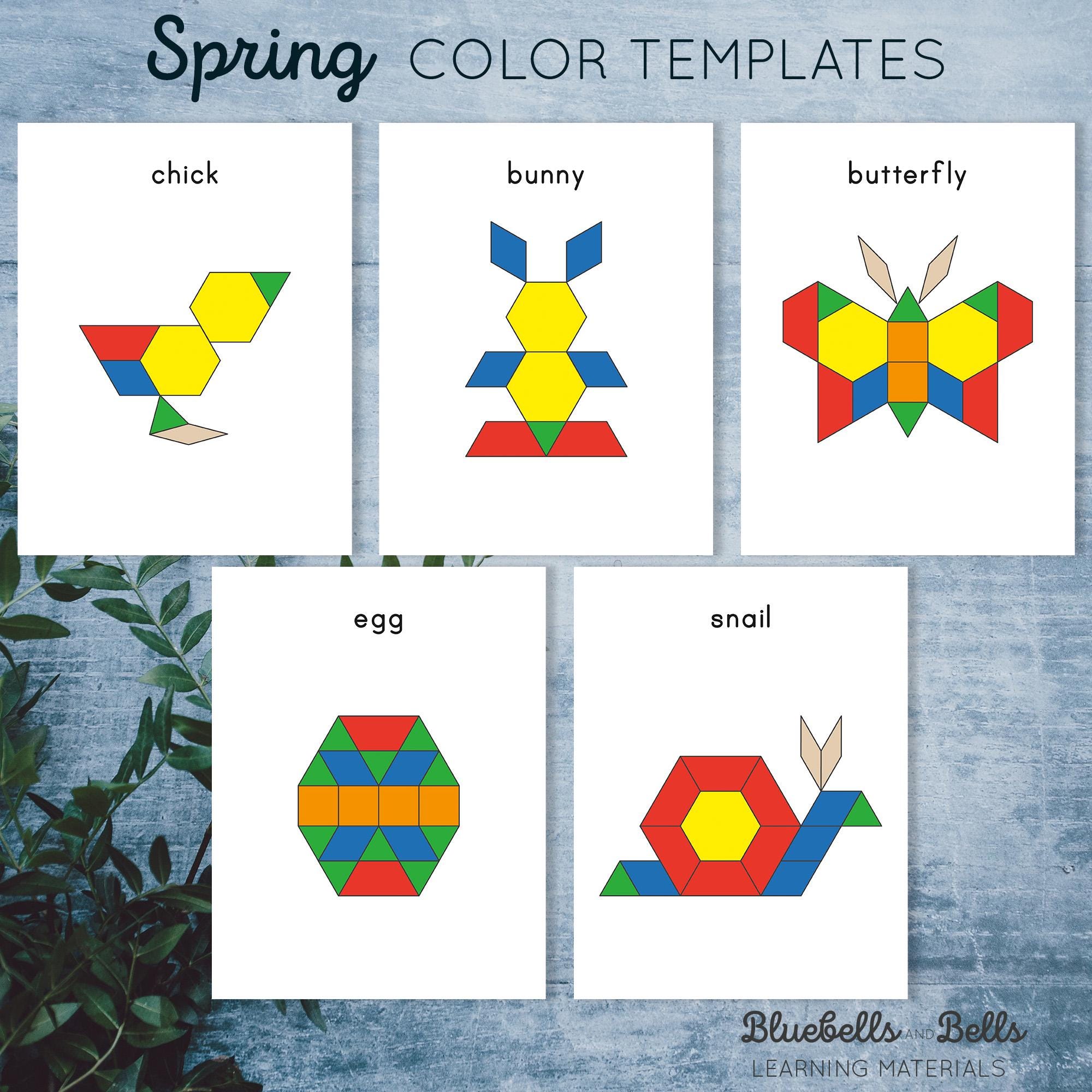 Spring Pattern Blocks Center Spring Pattern Blocks Templates. Spring Printable Preschool and ...