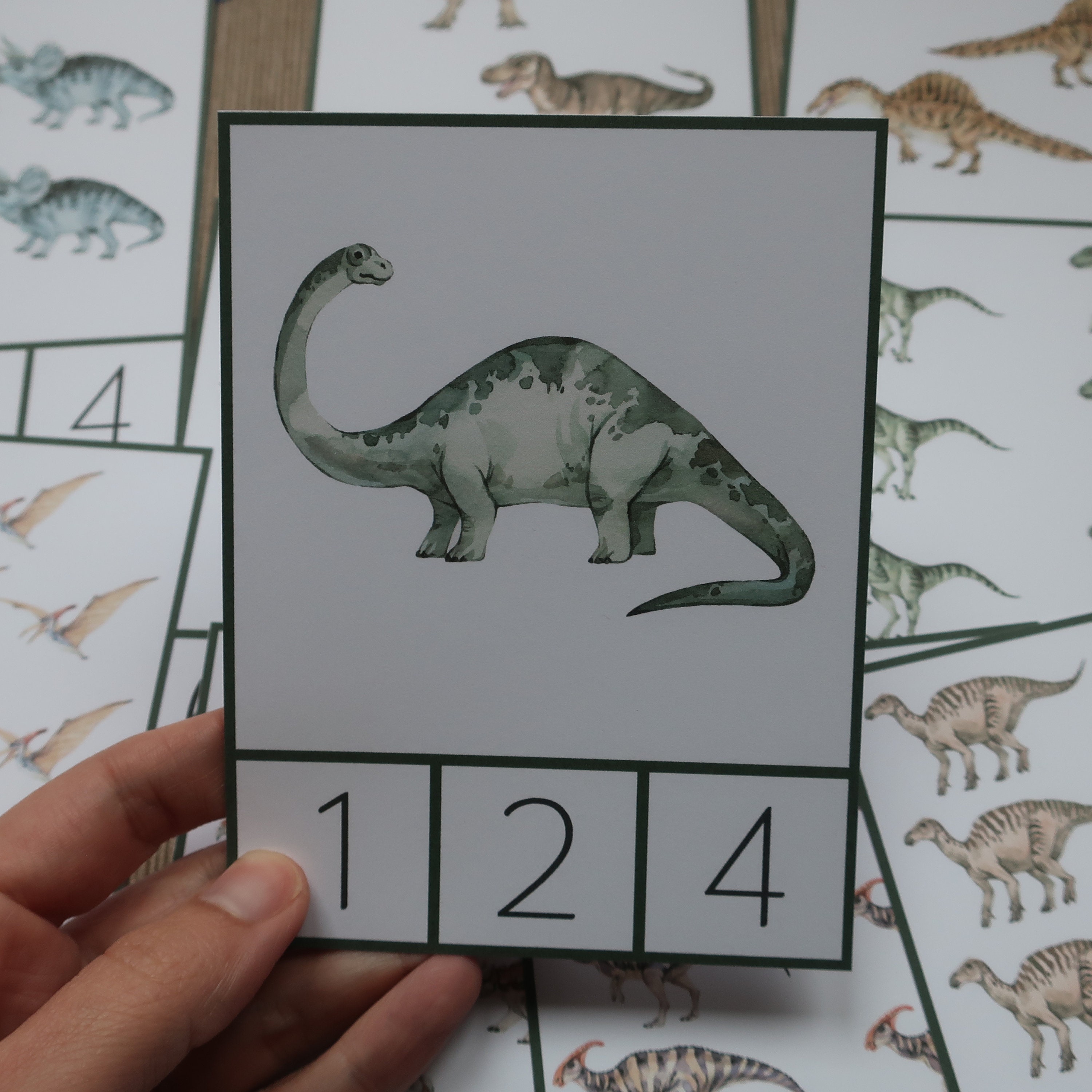 Dinosaur Count and Clip Cards 1-10. Preschool Montessori Math Printable ...