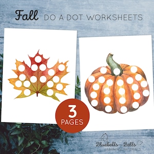 Do a dot printable worksheets. Montessori fall activity.