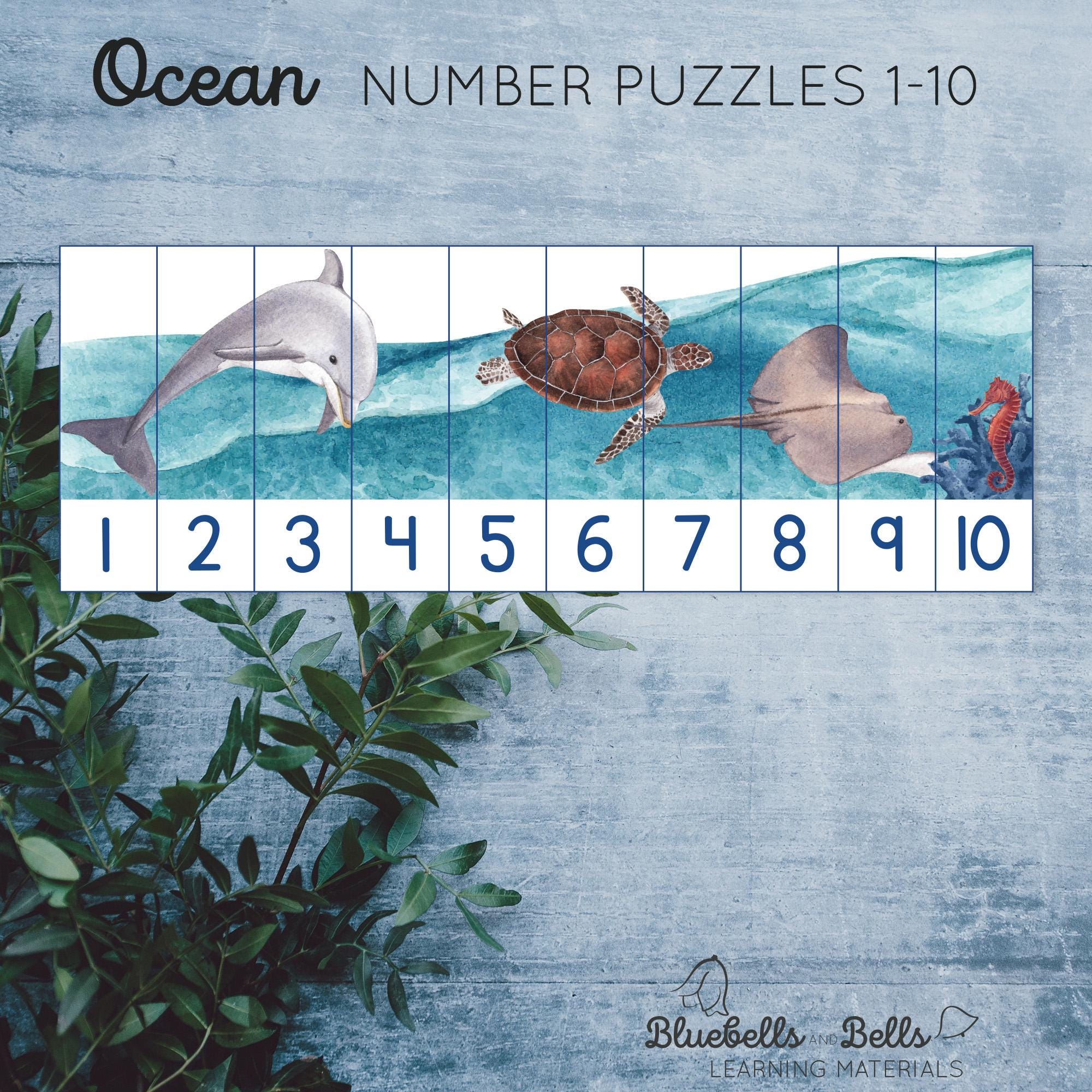 Ocean Printable Puzzle Number 1-10. Preschool Number Sequence Activity ...