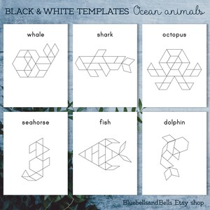 Ocean Animals Pattern Blocks Templates. Preschool and Kindergarten ...