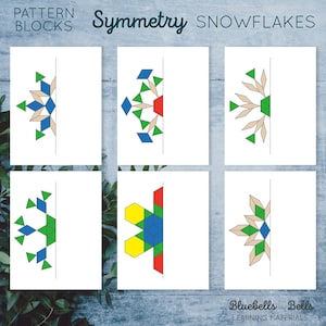 Snowflake Pattern Blocks Symmetry. Winter Preschool and Kindergarten ...