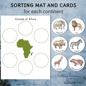 Animals of the Continents Posters and Sorting Activity. Montessori ...