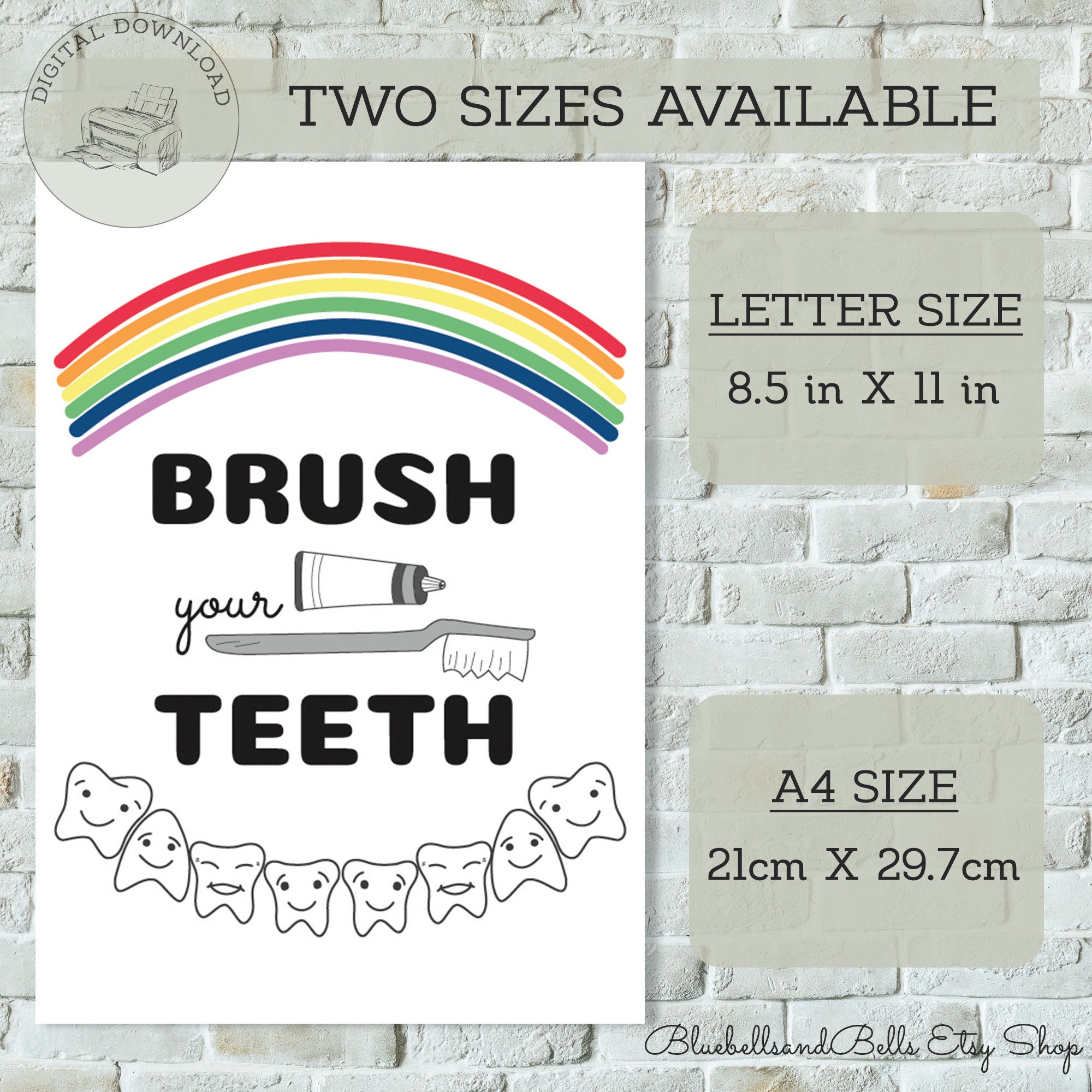Brush Your Teeth Health Poster Comic Company Oral Health