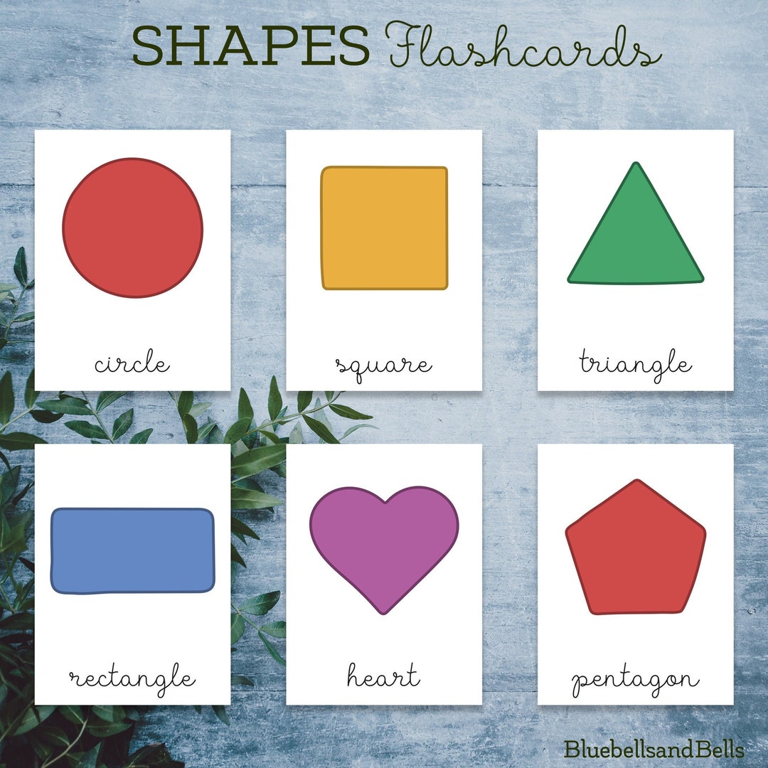 Shapes Flash Cards Printable. Toddler and Preschool Educational
