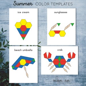 Summer Pattern Blocks Templates. Summer Printable Preschool and ...