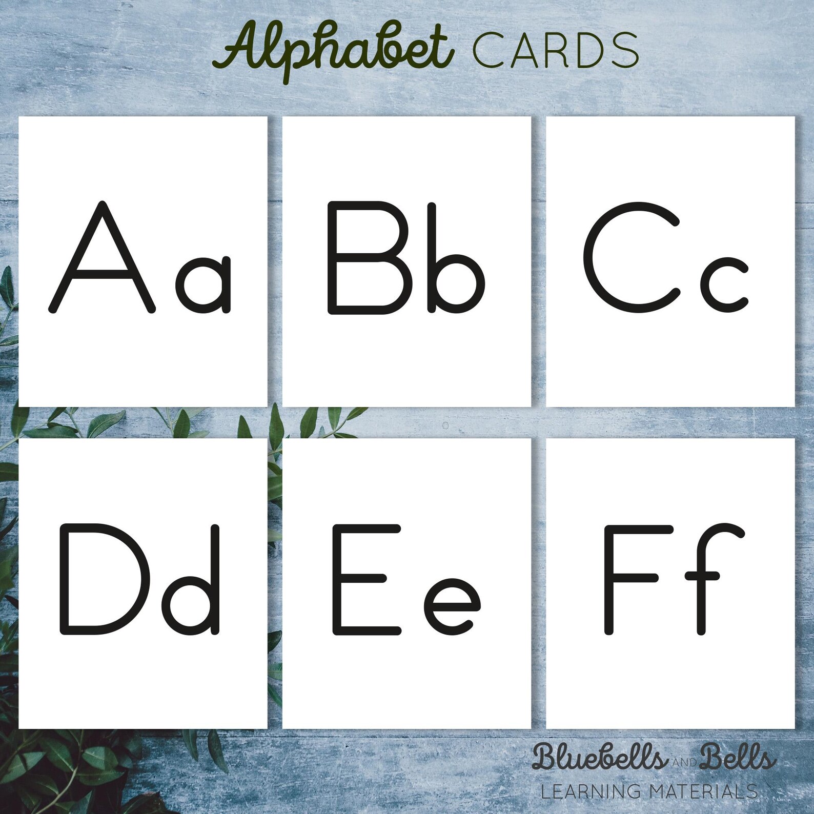 Printable Alphabet Cards. Simple Letter Flash Cards. ABC Minimalist ...