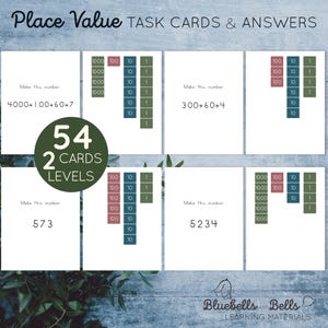 Stamp game Place value Task cards.