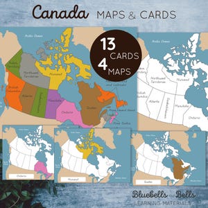 Kanada Montessori Maps Provinzen und Territorien Karten.