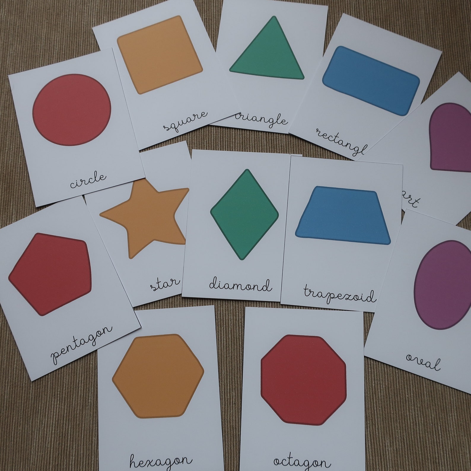 Shapes Flash Cards Printable. Toddler and Preschool - Etsy