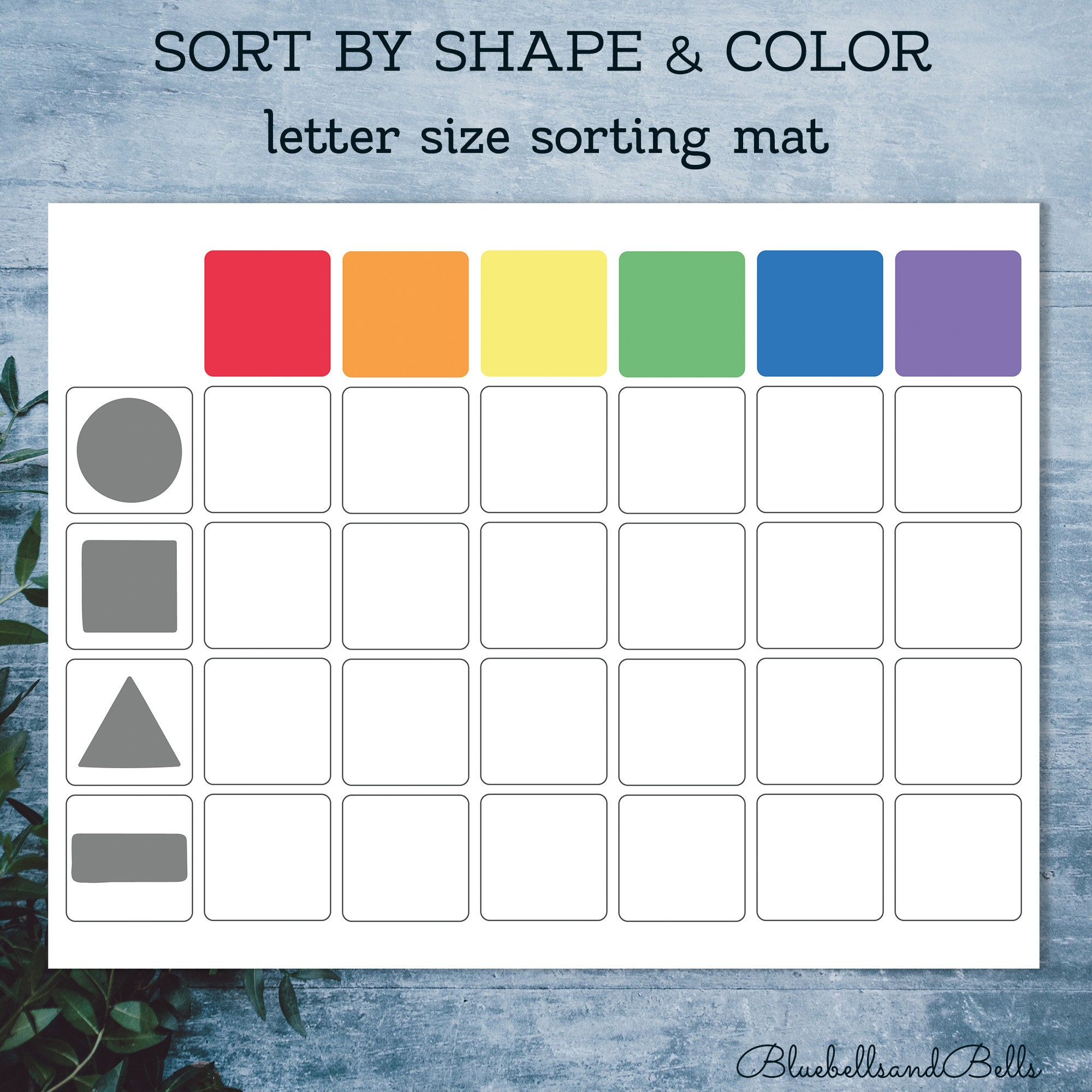 Montessori Preschool Printable Sorting Activity Color and Shape ...