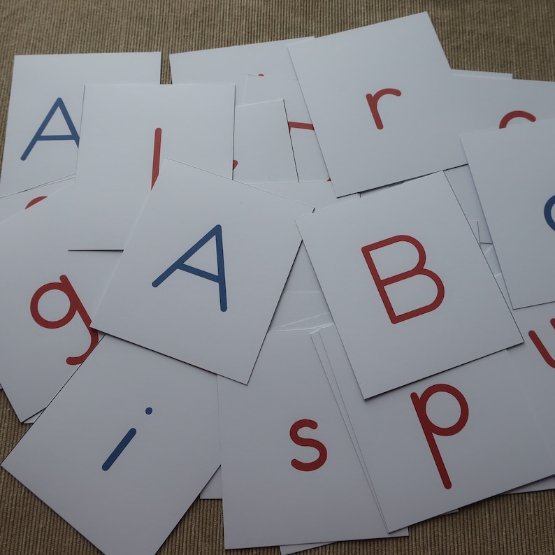 Montessori Alphabet Cards Printable. Letter Flash Cards Etsy