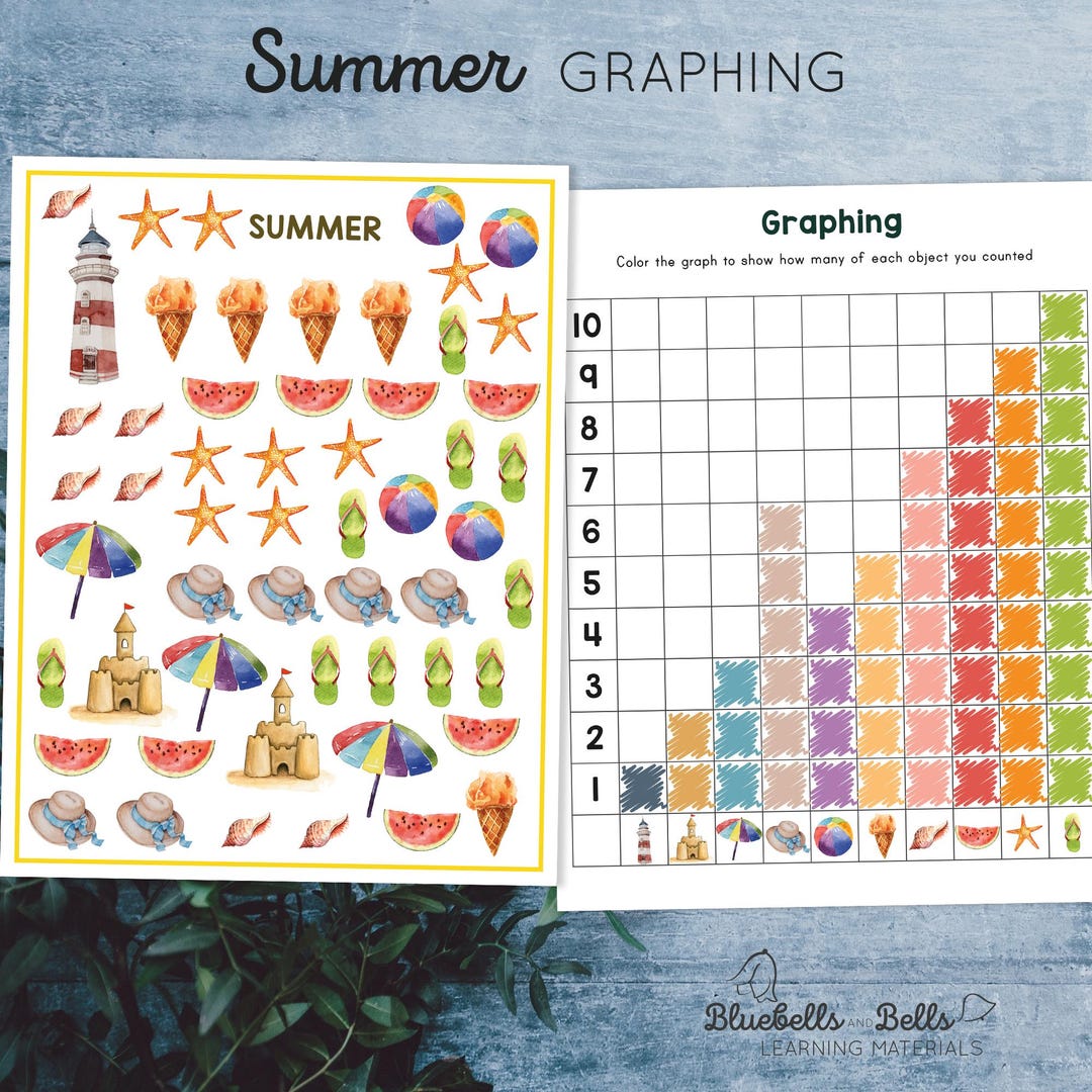 Summer Preschool Printable Graphing Worksheets. Montessori Math ...