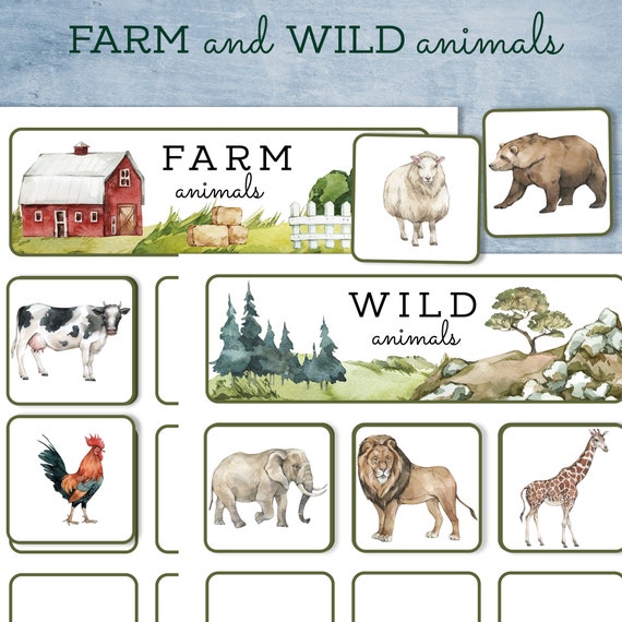 Animal Sorting Activity Farm and Wild. Montessori Toddler and - Etsy Animal Sorting Activity Farm and Wild. Montessori Toddler and - Etsy