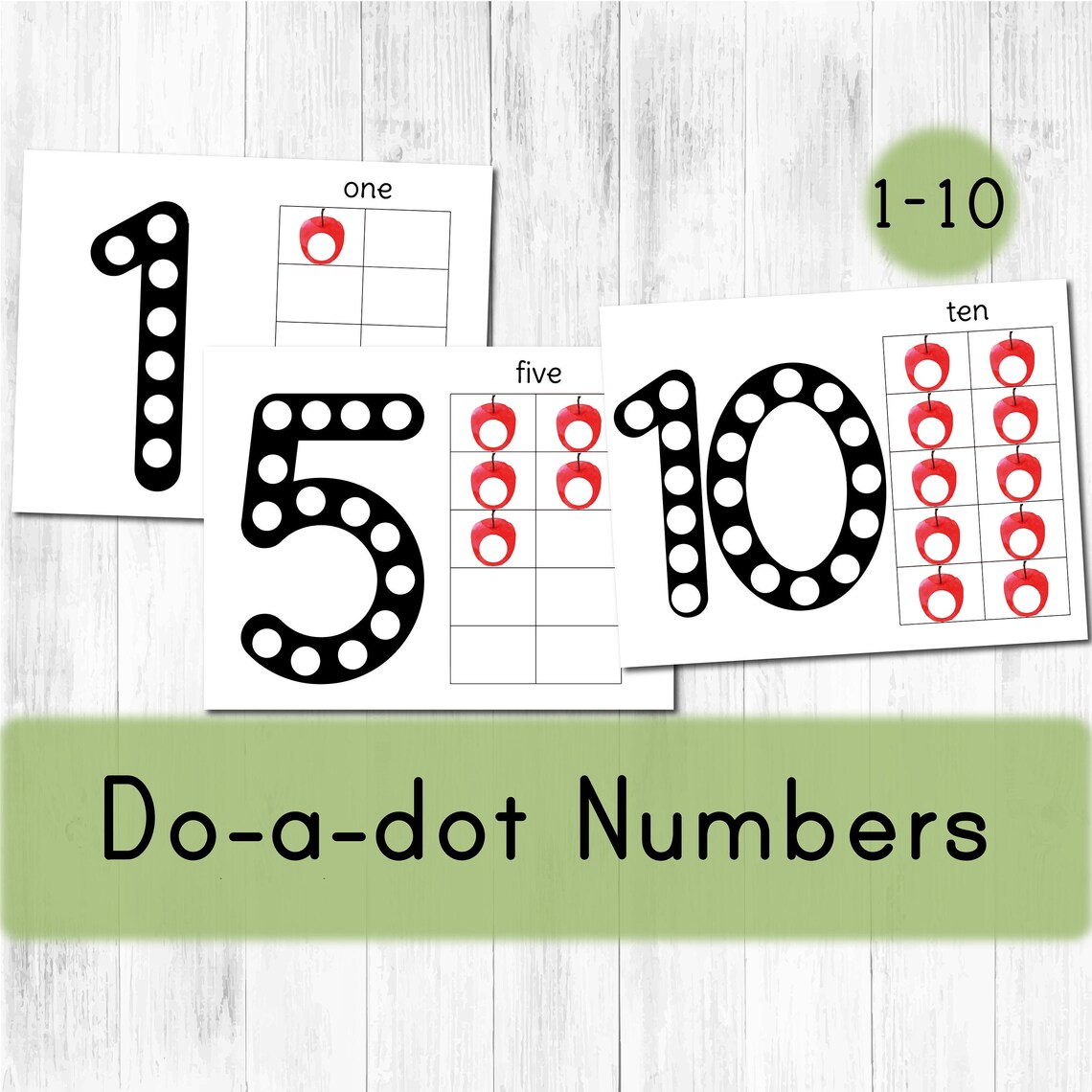 Do a Dot Number Preschool Worksheets. Montessori Counting - Etsy