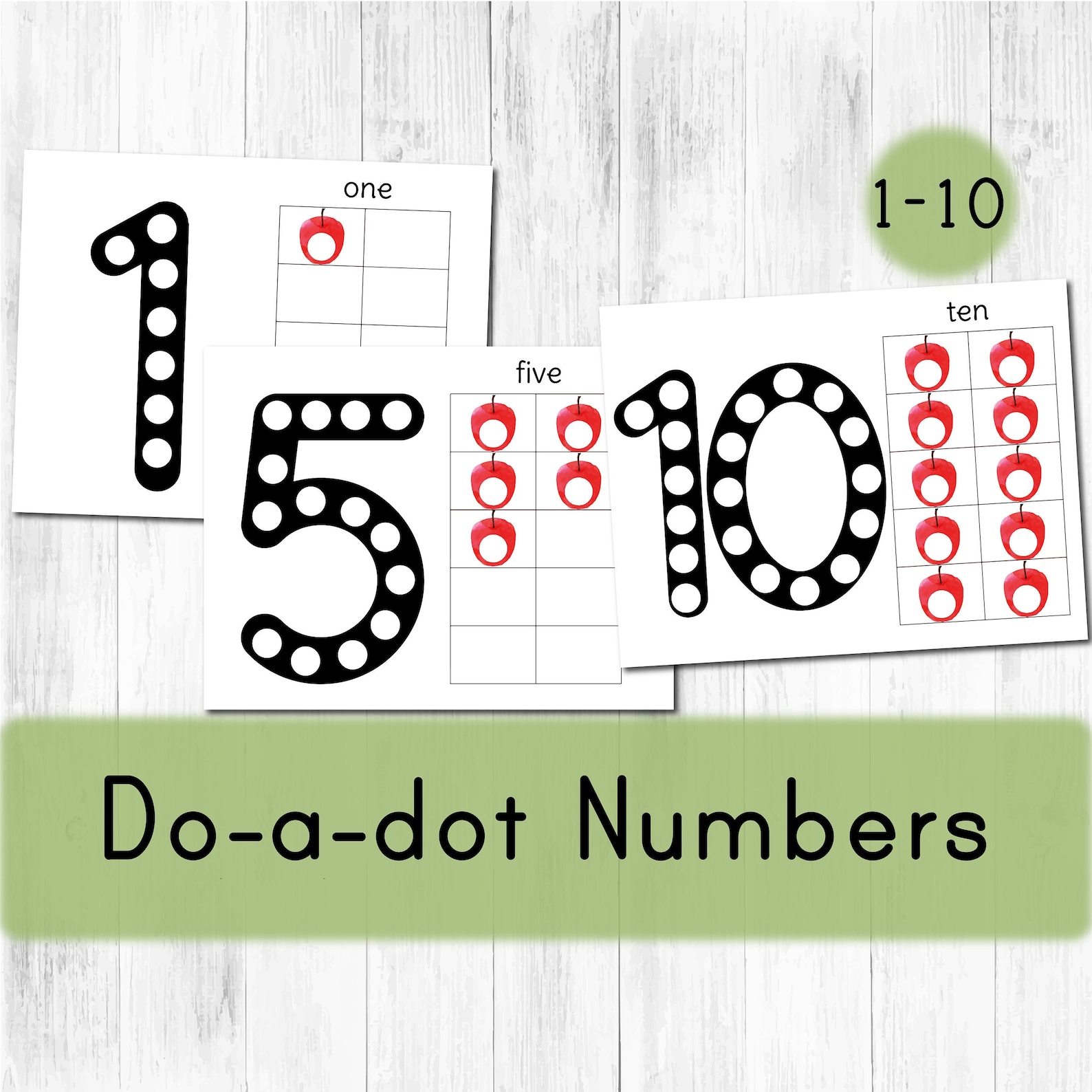 Do a Dot Number Preschool Worksheets. Montessori Counting - Etsy