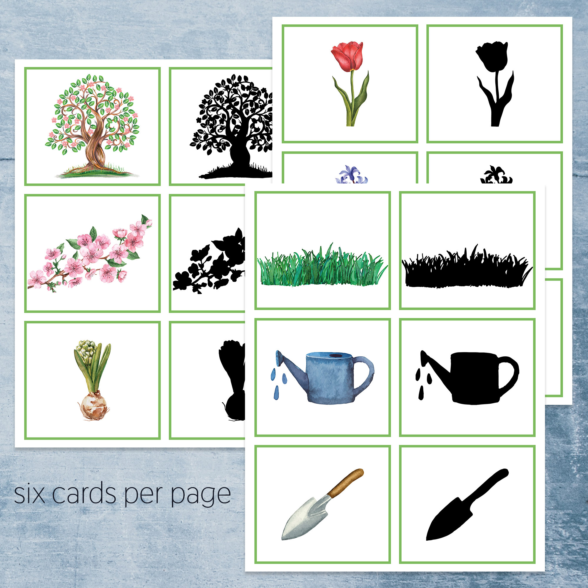 Spring Shadow Matching Cards. Montessori Printable. - Etsy