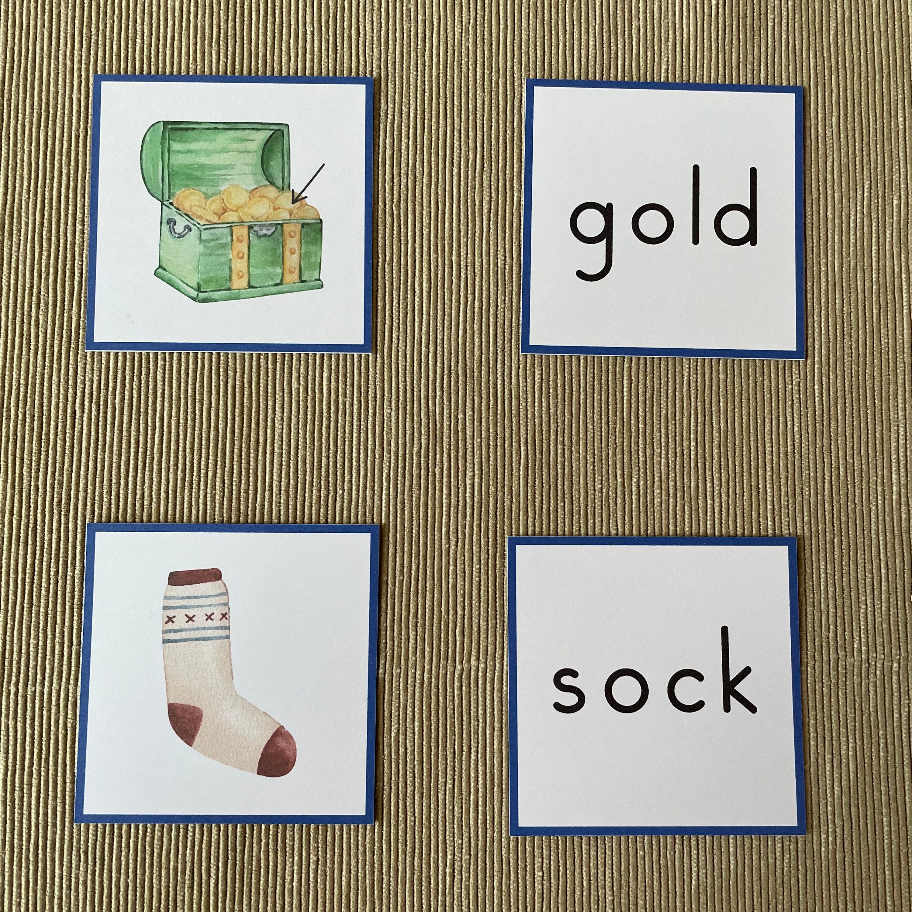 Ending Blend Cards Word and Picture Matching. Montessori Blue Series ...